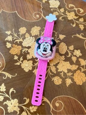Girl's DISNEY Junior VTech Minnie Mouse Flip Top Digital Learning Game Watch